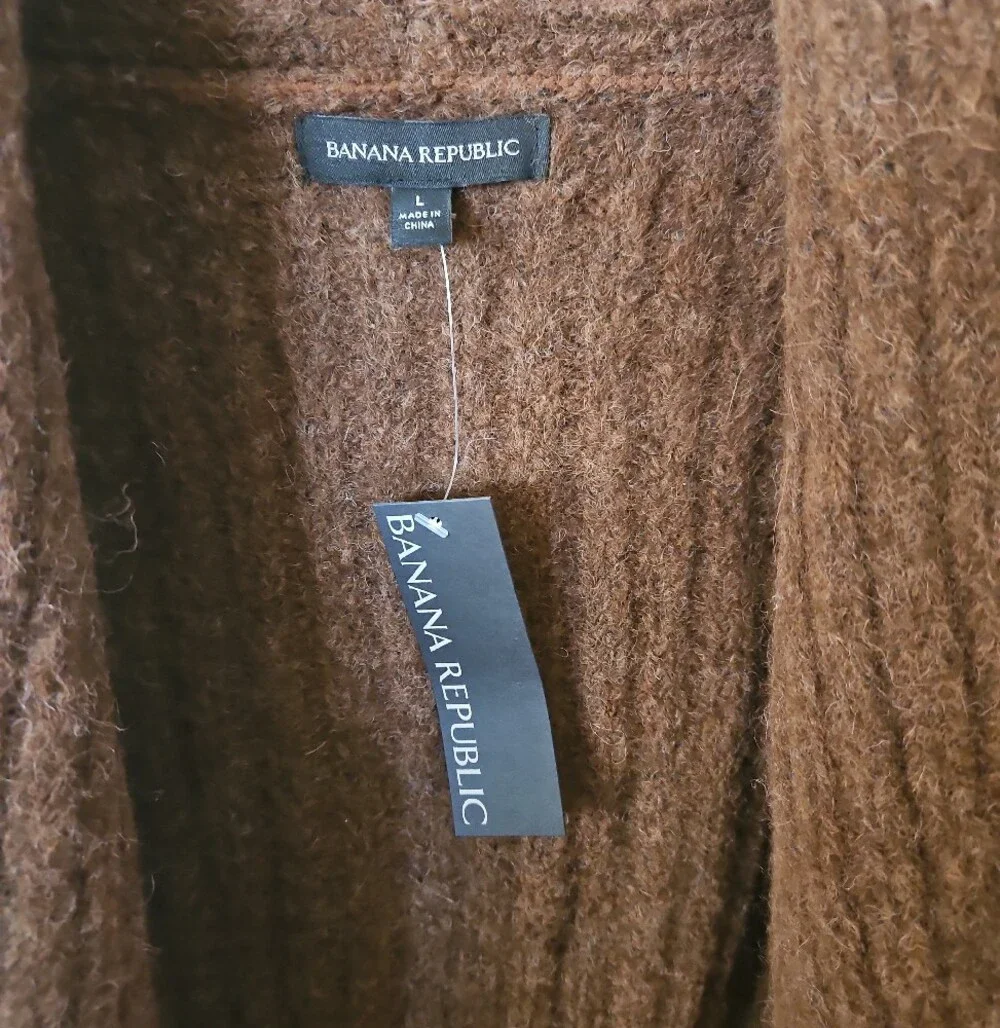 Banana Republic Women’s Brown Shawl Collar Cardigan Sweater - Picture 4 of 6
